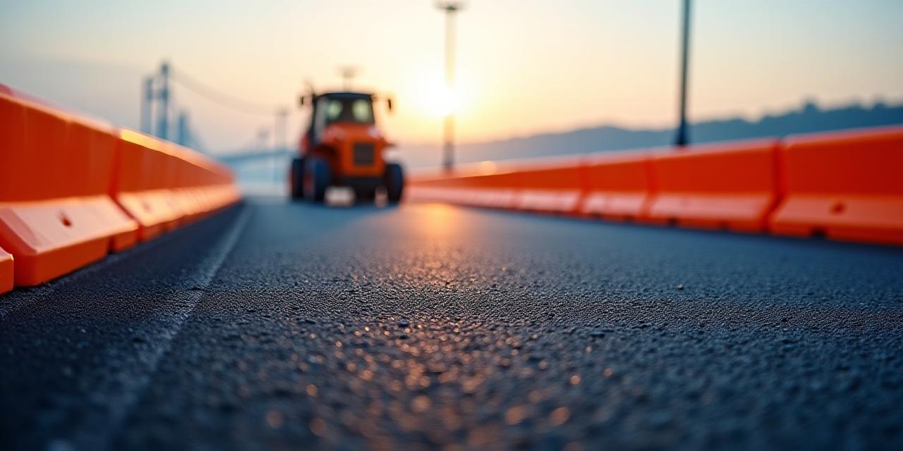 Bauarbeiten an einer Wiener Schnellstraße am Donauufer