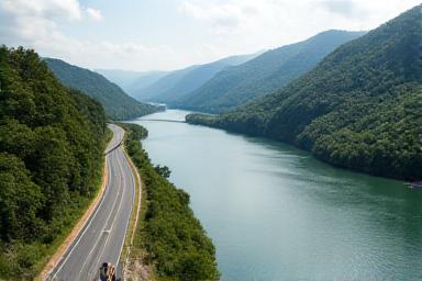 Landschaftsbild der Donauradius-Strecke