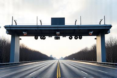 Blick auf die Mautstation Stadlau